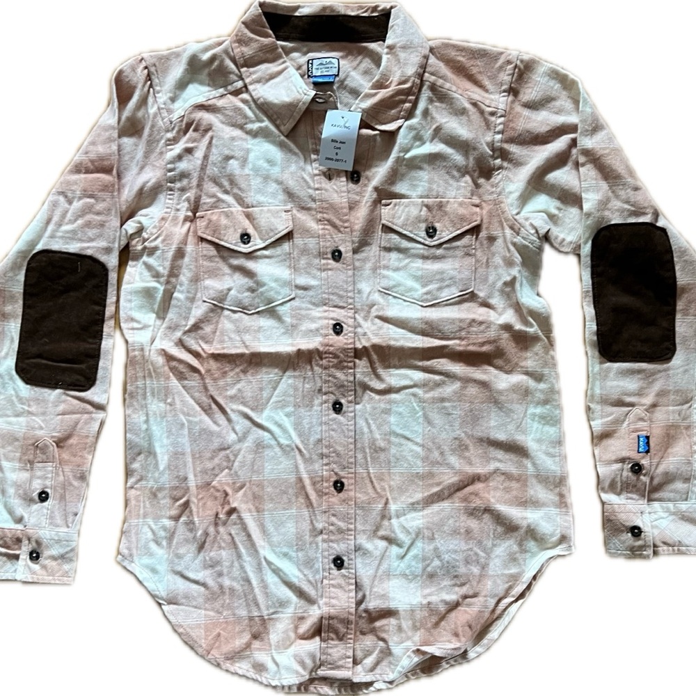 Plaid Button-Up Shirt with Elbow Patches